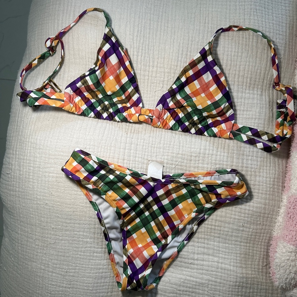 Montce Multicolor Plaid Bikini Set